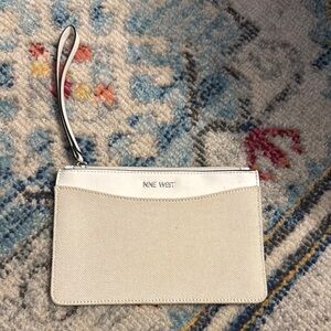Nine West Cream Clutch Wristlet Minimalist Design